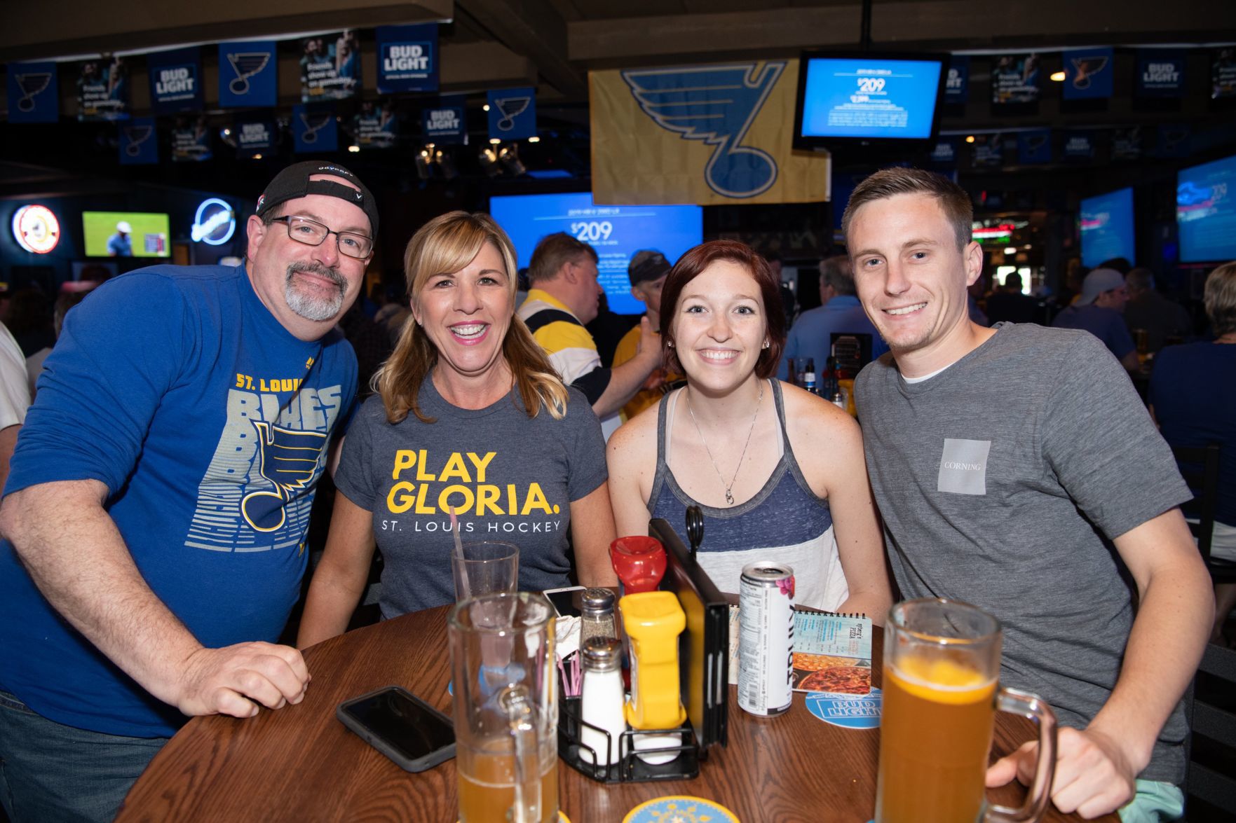 Blues fans watch Game 5 of Western Conference Finals at Syberg's on Dorsett